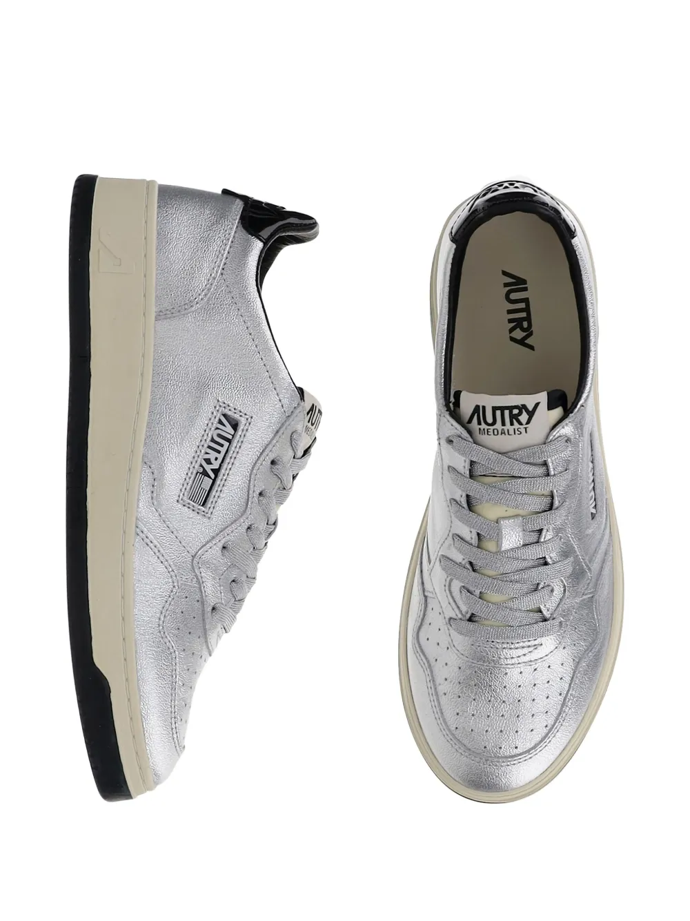 Autry Medalist Lace-up Sneakers In Gray