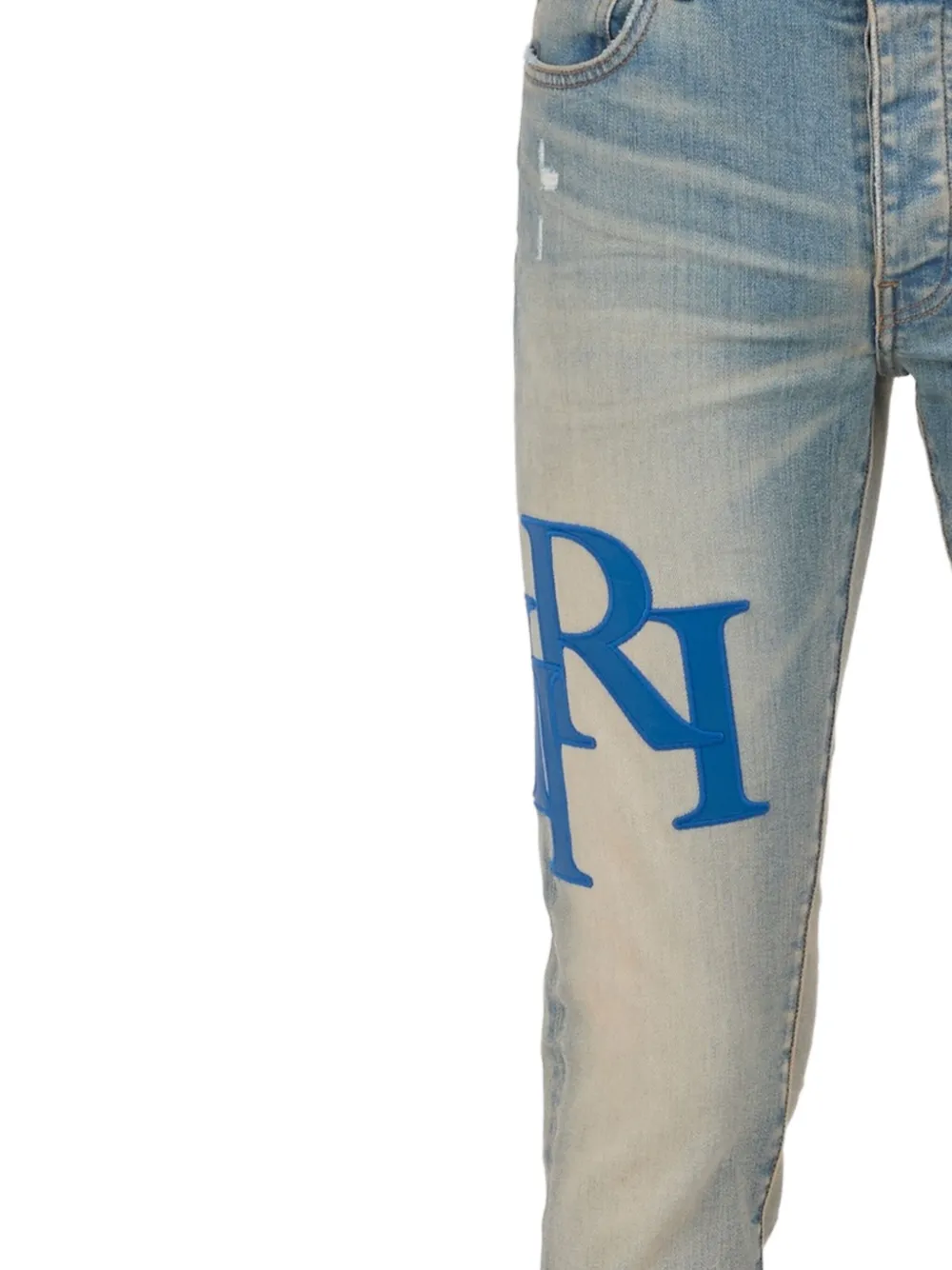 AMIRI Staggered-logo jeans - Blauw