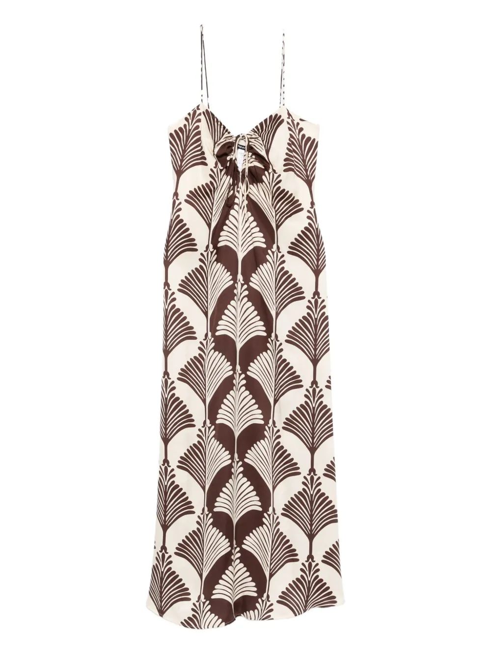 Pennyblack leaf-print tie-front dress | Brown | Image 1