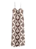 Pennyblack leaf-print tie-front dress - Brown