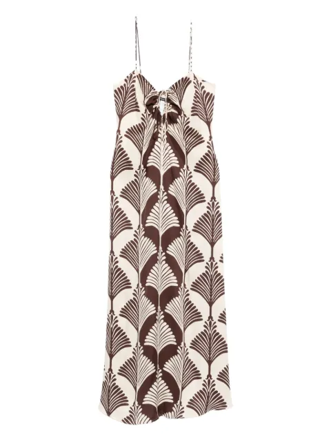 Pennyblack leaf-print tie-front dress