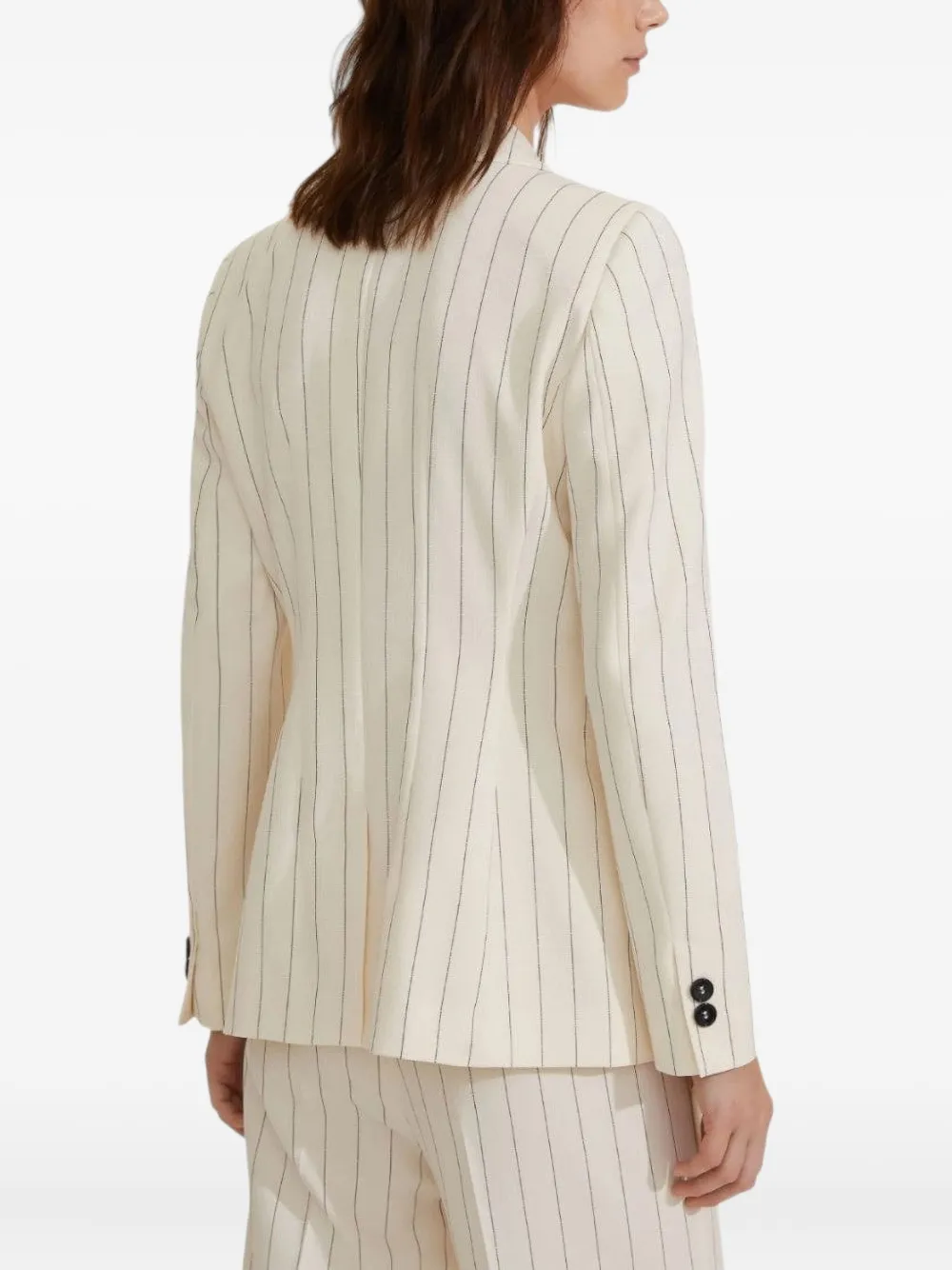 Marella Pinstripe Double-breasted Blazer In White