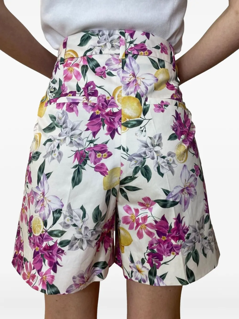 Marella Floral-print Shorts In Black