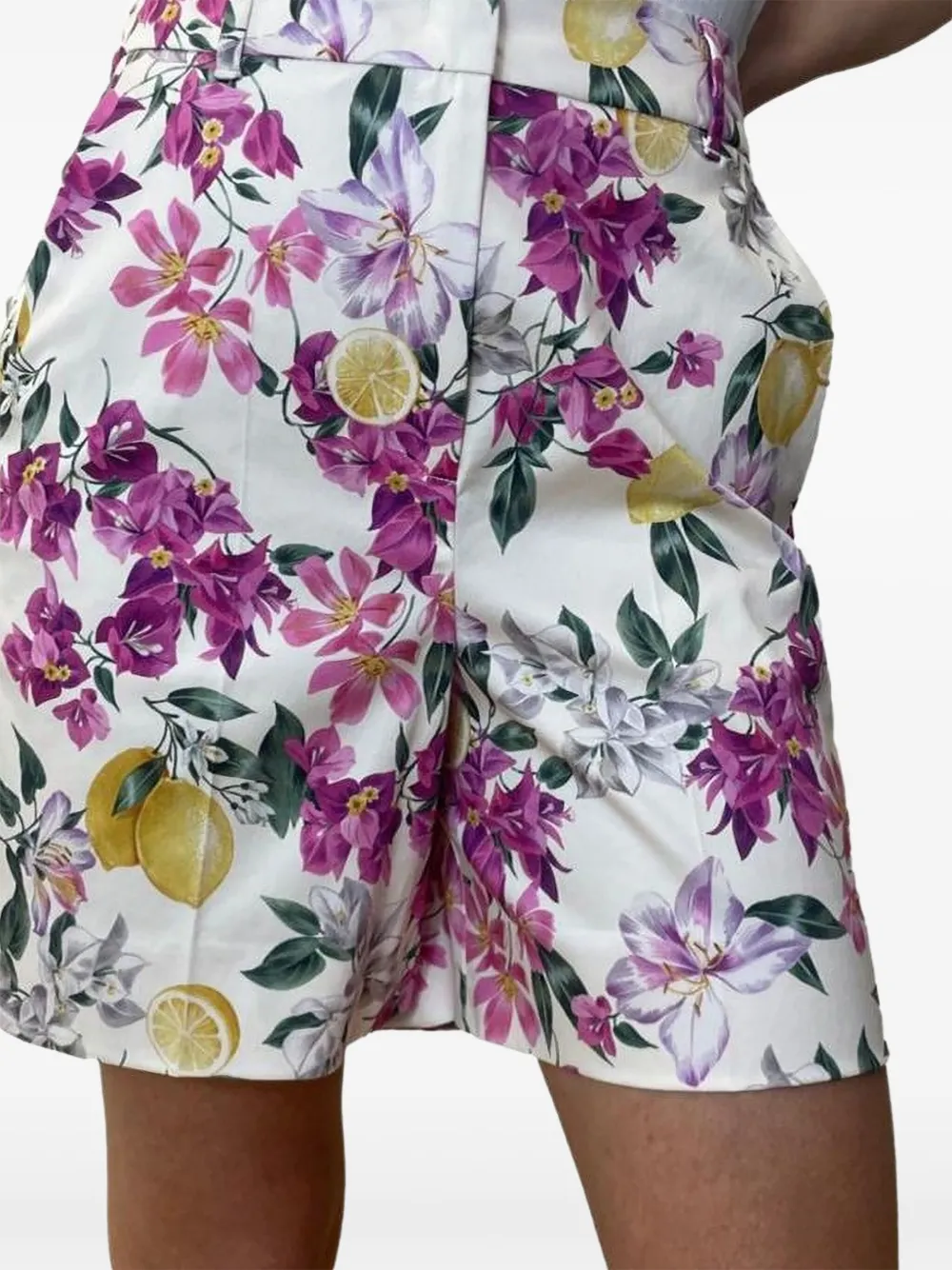 Marella Floral-print Shorts In Black