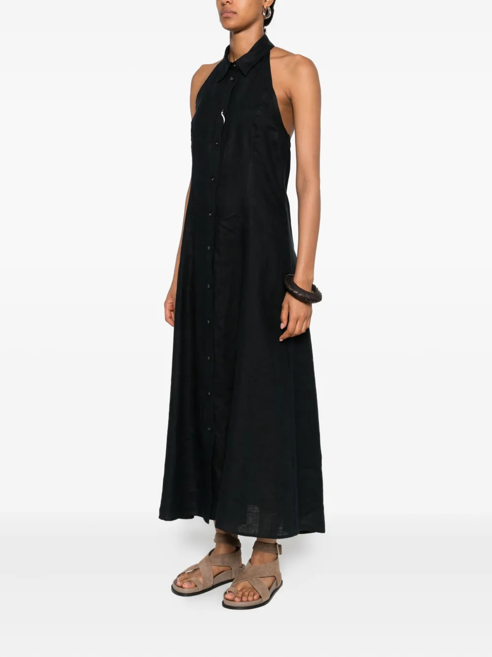 I BLUES Midi-jurk met halternek Blauw