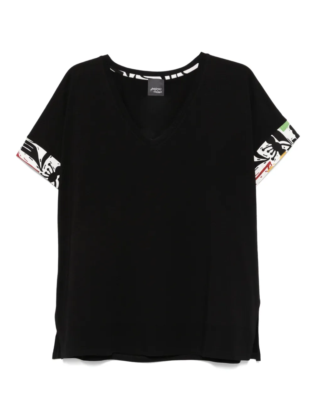 Marina Rinaldi Coimbra T-shirt met V-hals Zwart