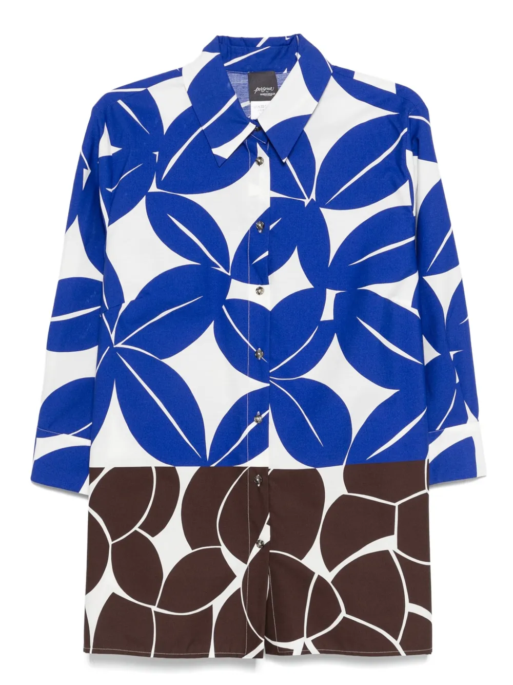 Marina Rinaldi Dedo katoenen blouse met bloemenprint Blauw