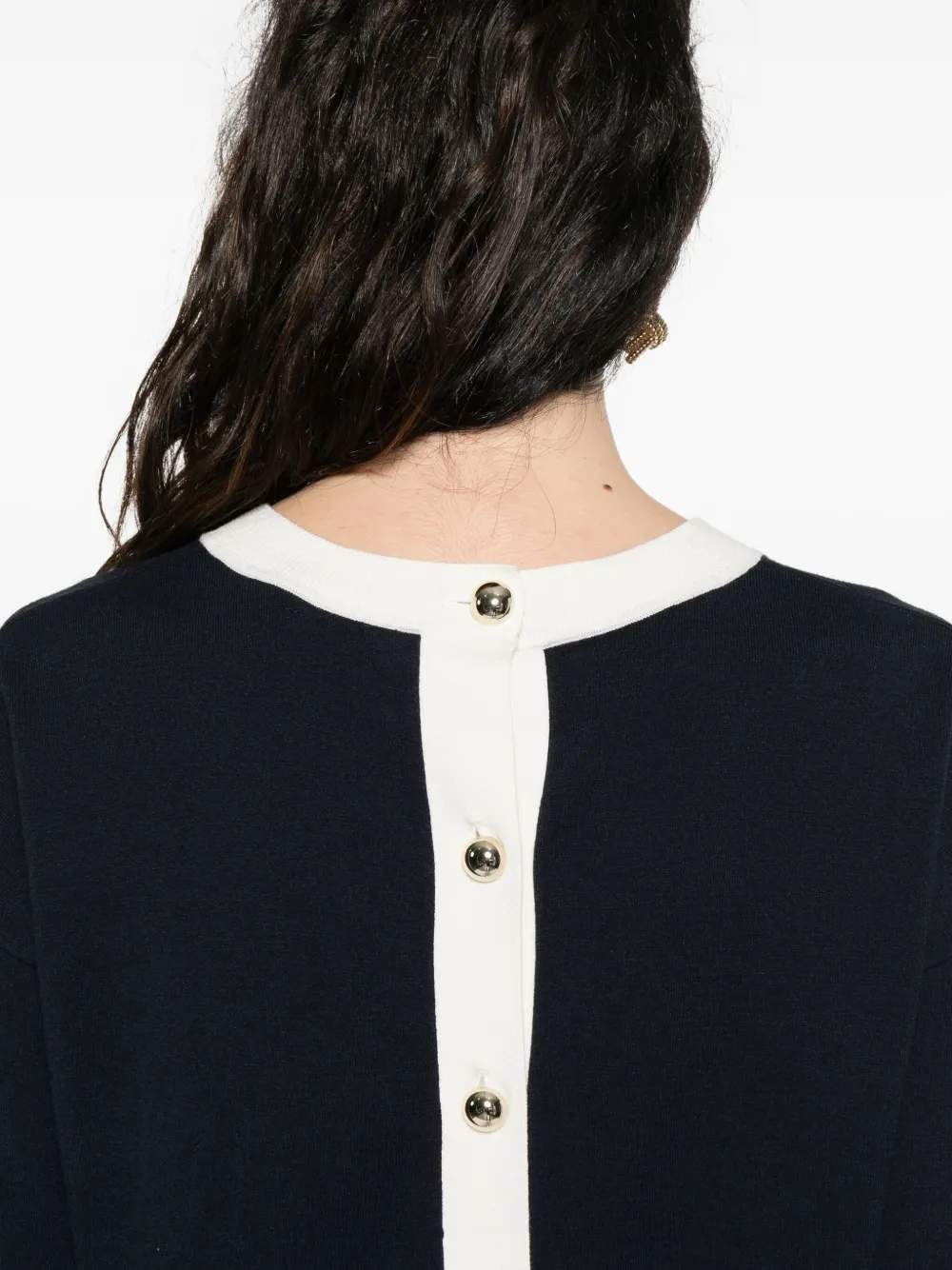 Pennyblack Pocket-detail Reverse Cardigan In Blue