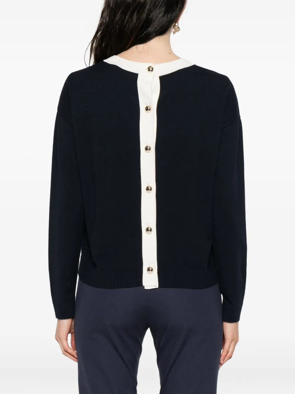 Pennyblack Pocket-detail Reverse Cardigan In Blue