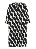 Marina Rinaldi Pina geometric-print tie-neck dress - Black