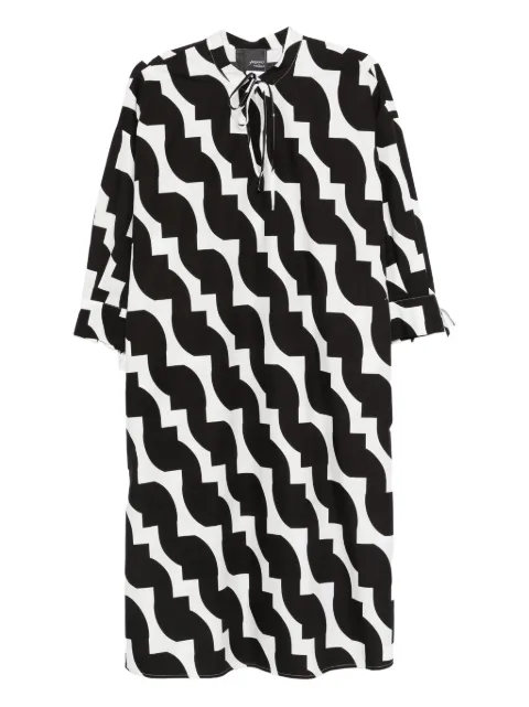 Marina Rinaldi Pina geometric-print tie-neck dress