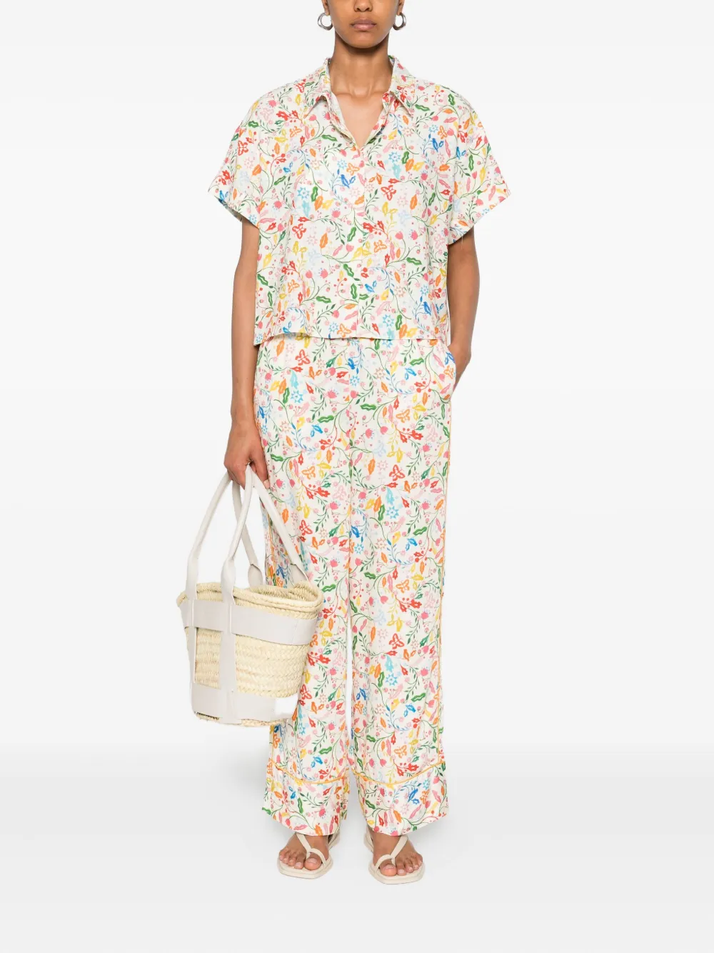 I BLUES floral-print trousers | Flared & Bell-Bottom Pants | Image 2