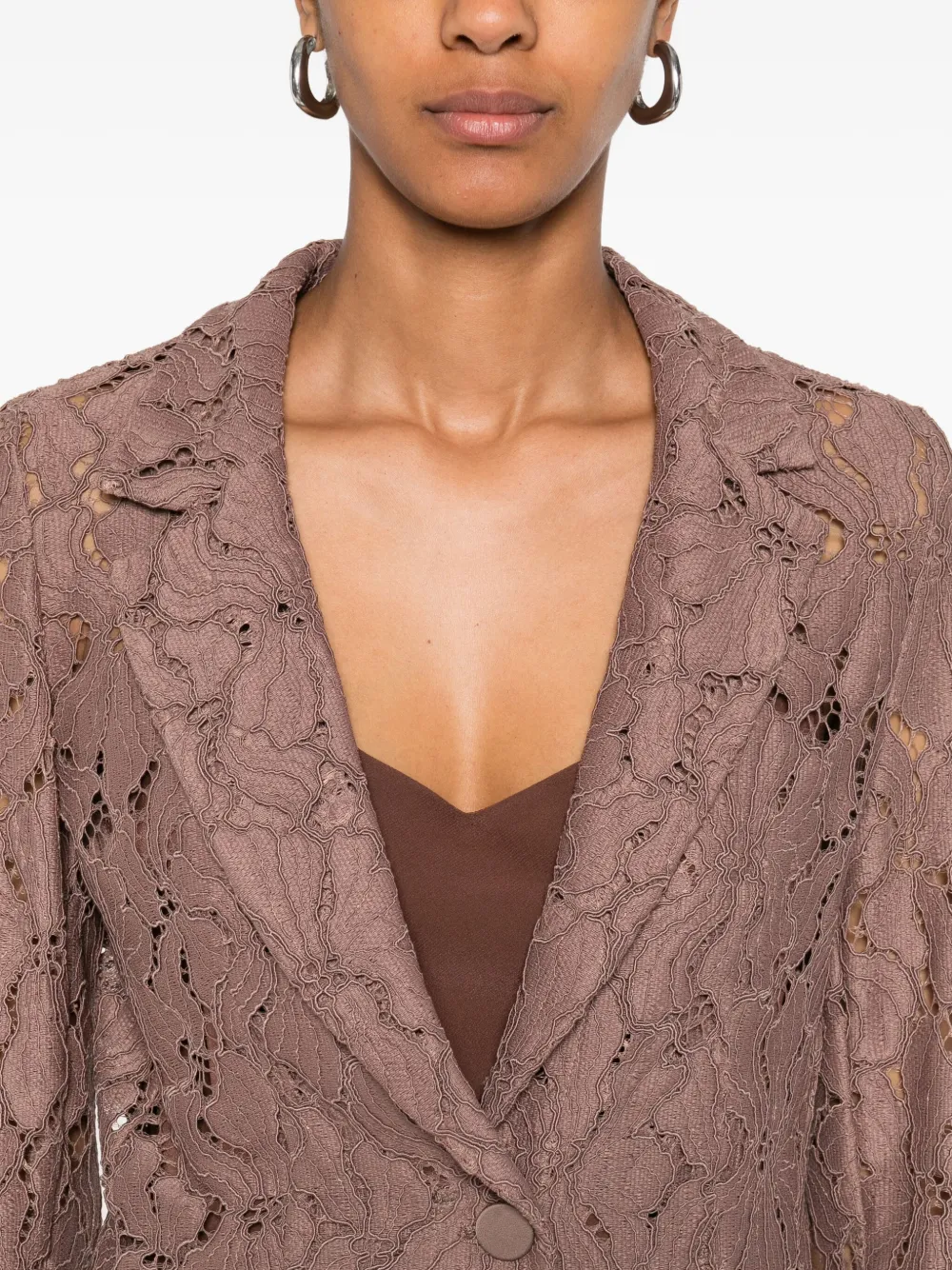 Marella lace-detailing suit Bruin