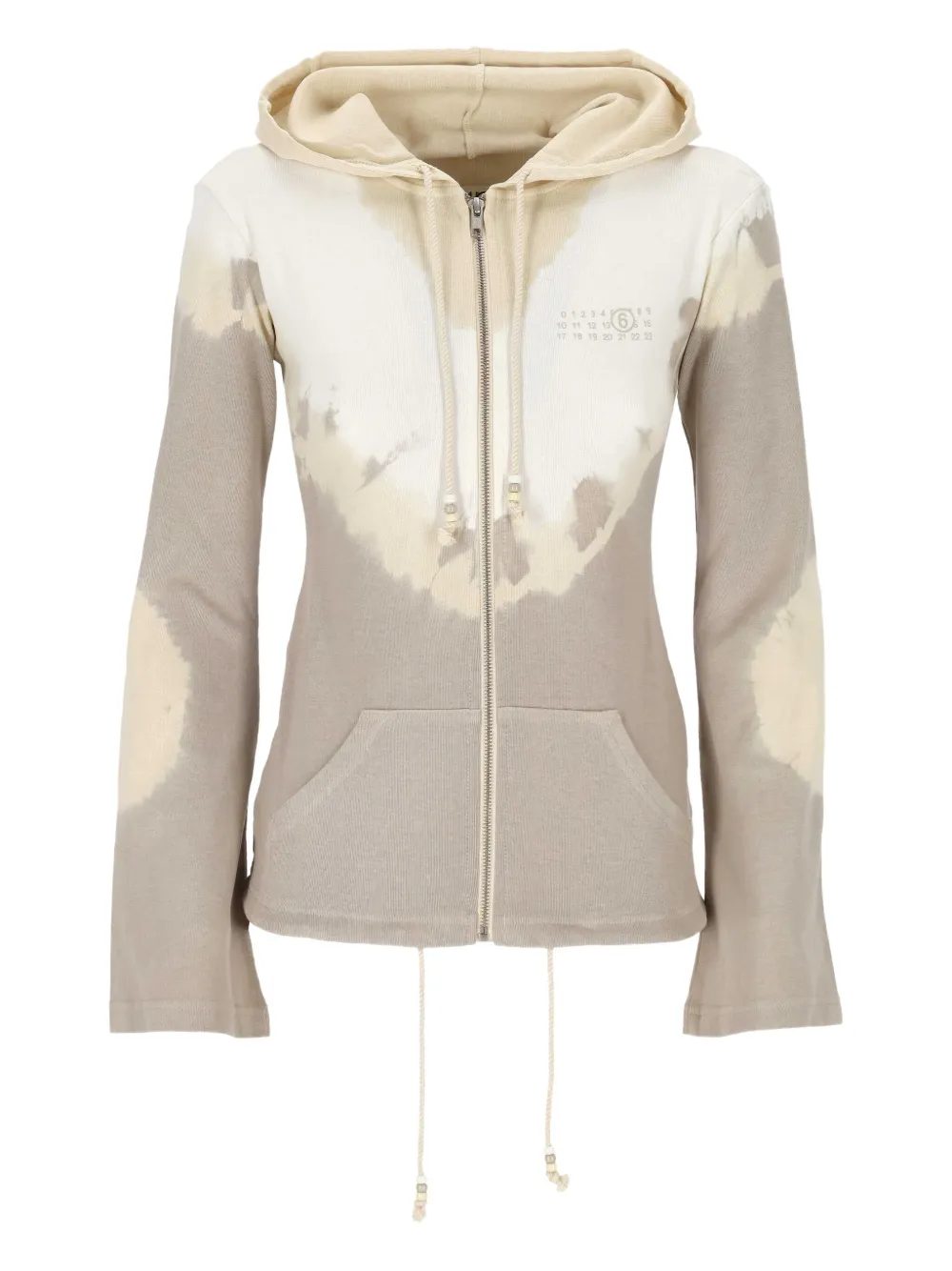 MM6 Maison Margiela tie-dye zip-up hoodie Beige