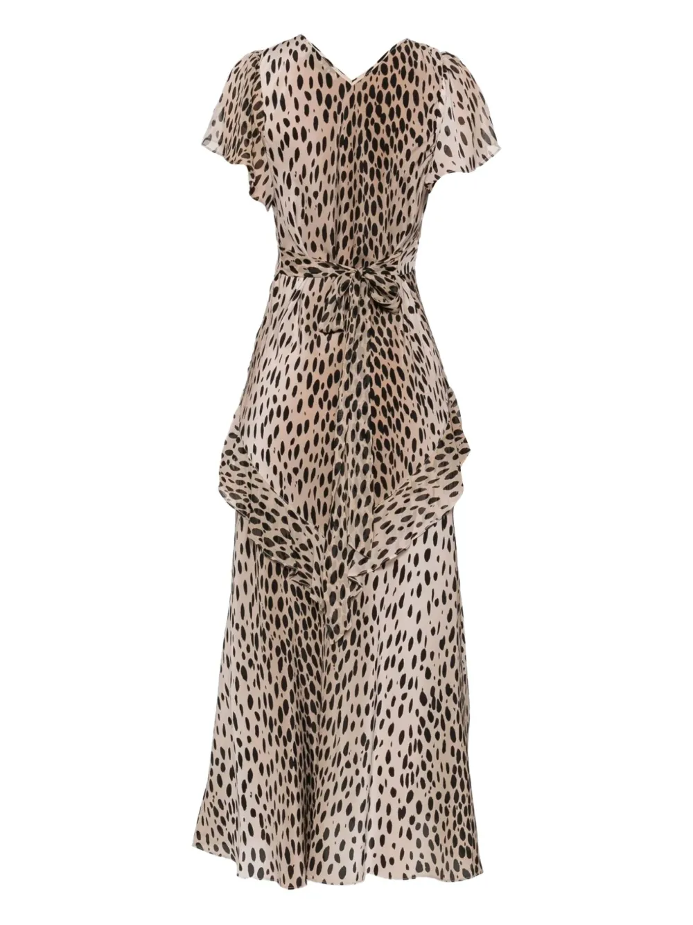 Rixo leopard-print silk midi dress - Beige