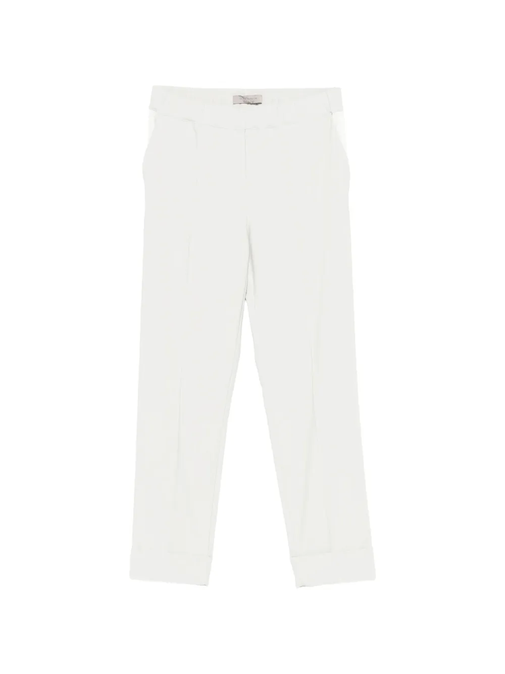 D.Exterior elasticated-waistband turned-up-cuffs trousers - Weiß