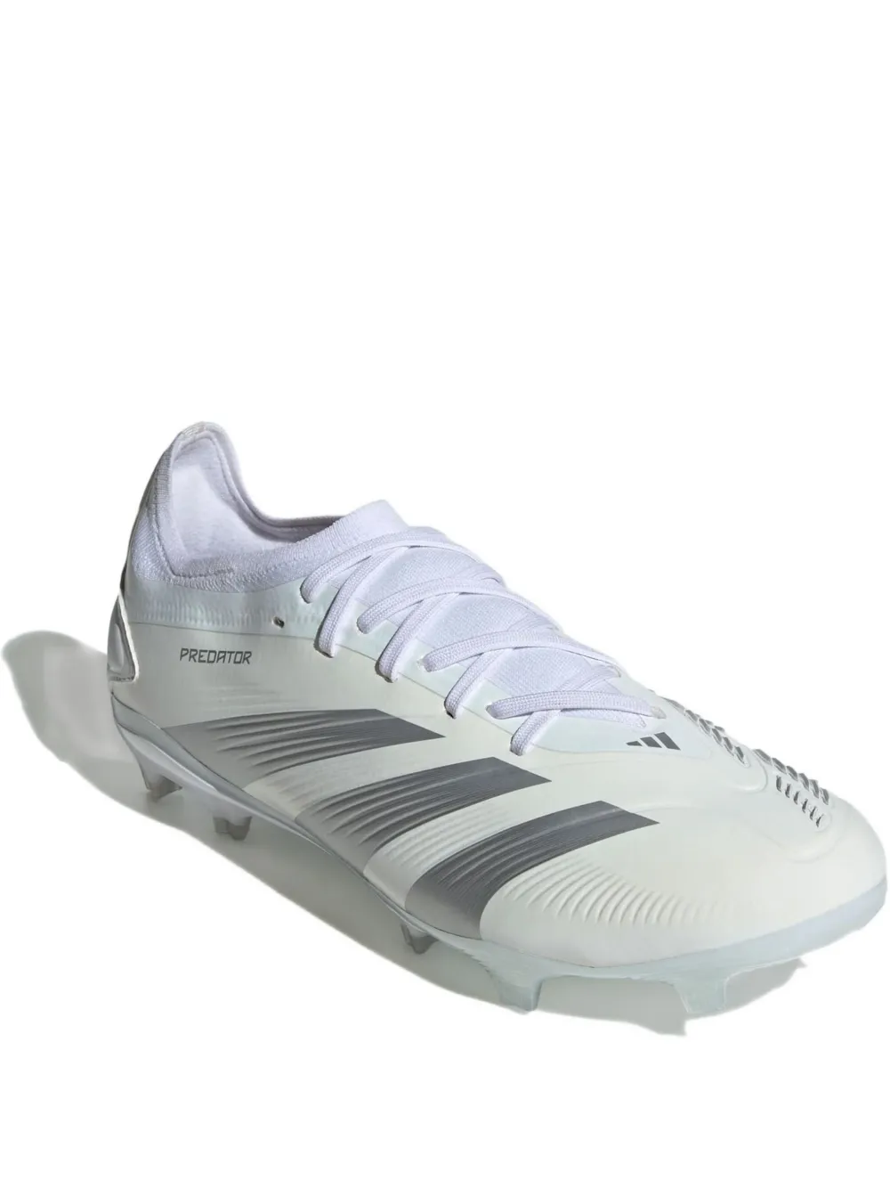 Adidas Predator 24 Pro FG "Cloud White Silver Metallic" cleats