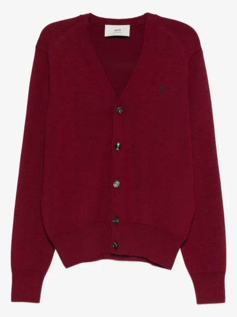 AMI Paris cardigan med broderet logo og knapper foran