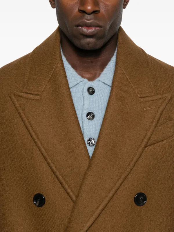 AMI Paris ダブルコート | ブラウン | FARFETCH JP