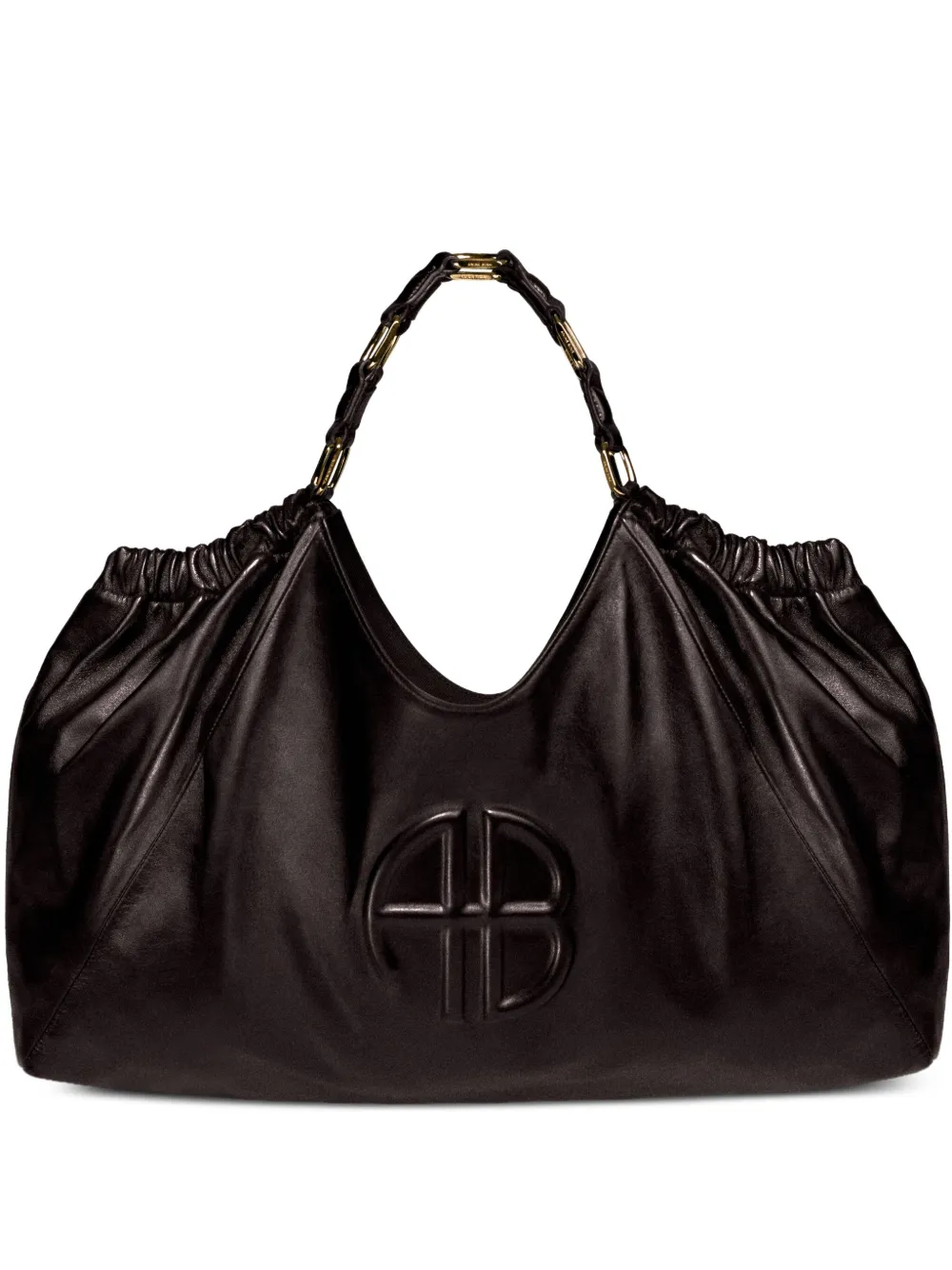 ANINE BING Medium Kate shopper met trekkoord en logo-reliëf Rood