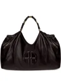 ANINE BING medium Kate embossed-logo drawstring tote bag - Red