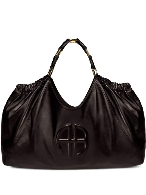 ANINE BING medium Kate embossed-logo drawstring tote bag