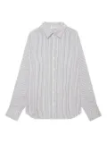 ANINE BING Essie striped cotton shirt - White