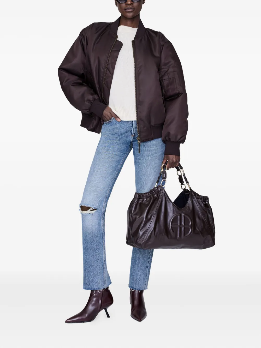 ANINE BING Leon satin bomber jacket | Varsity Jackets | Image 2
