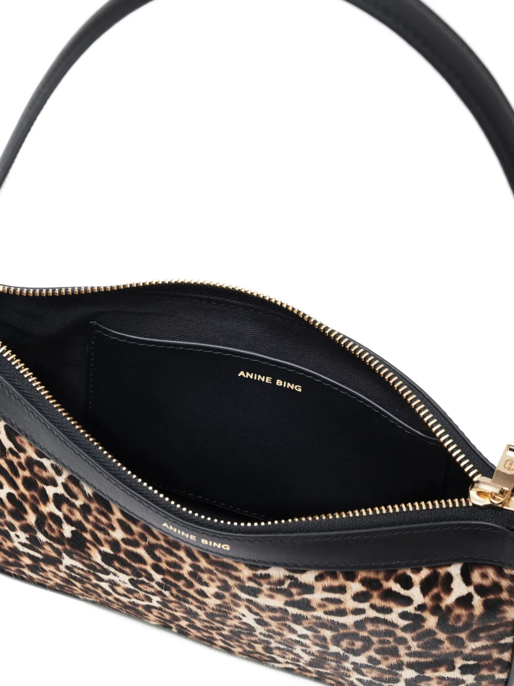 Anine Bing Mini Elly Leopard-print Shoulder Bag In Brown