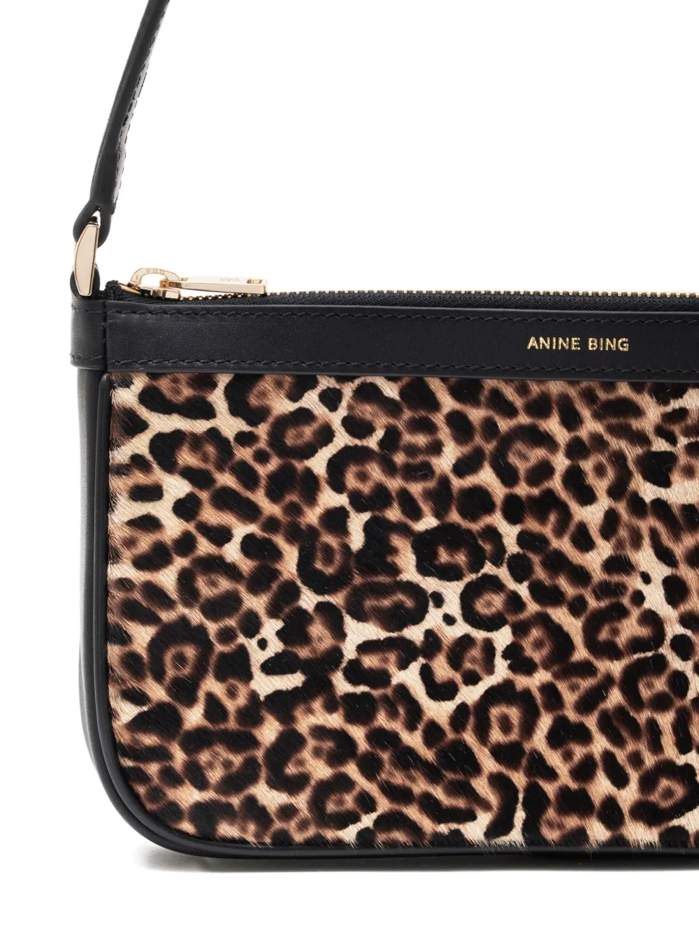 Anine Bing Mini Elly Leopard-print Shoulder Bag In Brown