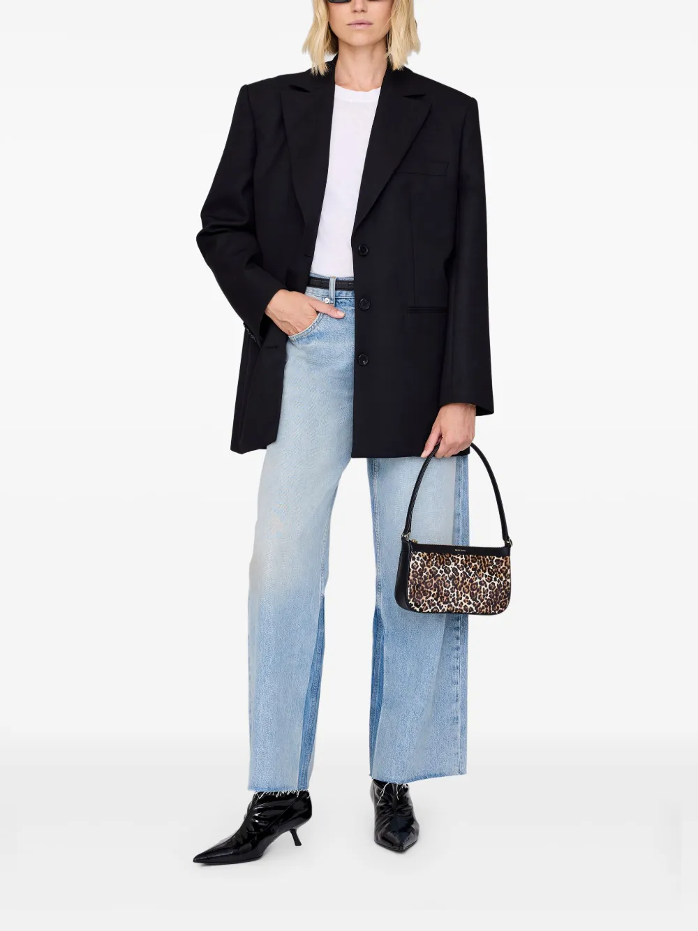 Anine Bing Mini Elly Leopard-print Shoulder Bag In Brown