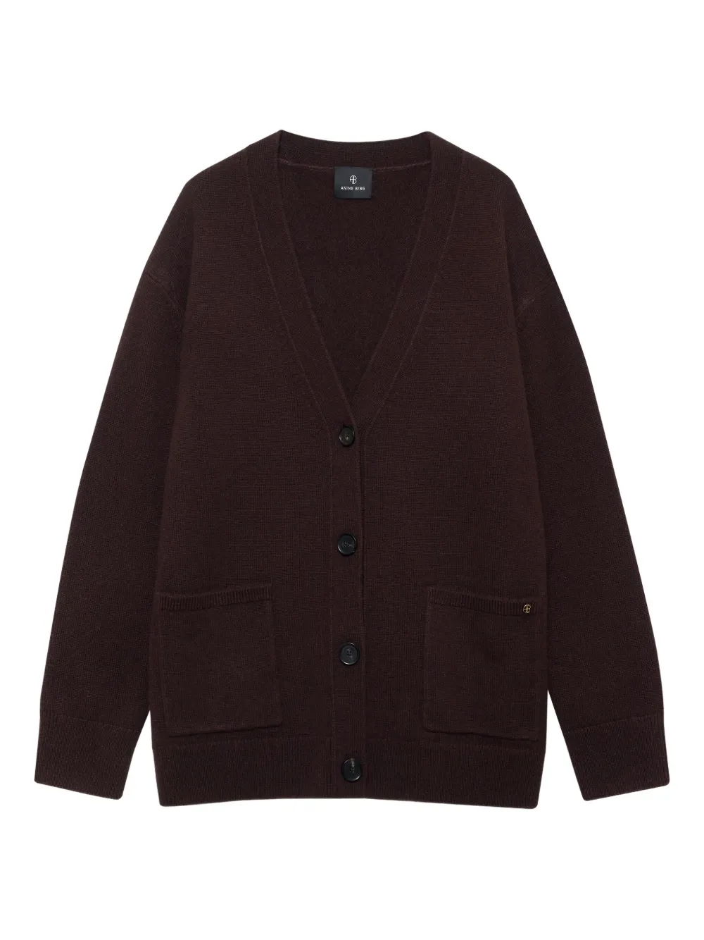 Anine Bing Buttoned Pocket Cardigan In Purple