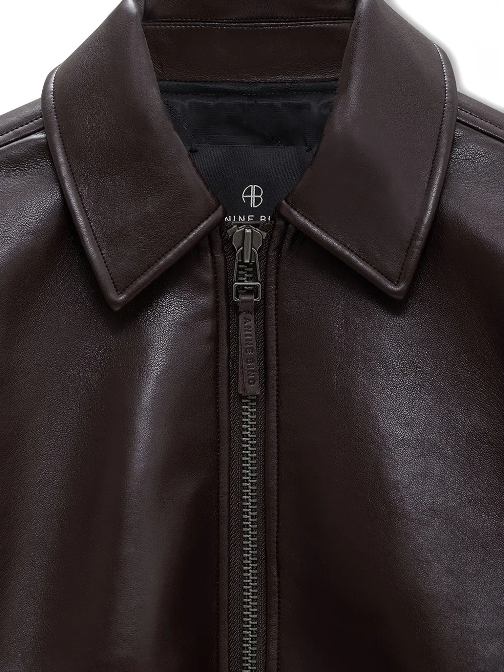 Anine Bing Oversized Brown Leather-like Kelanie Jacket In Black