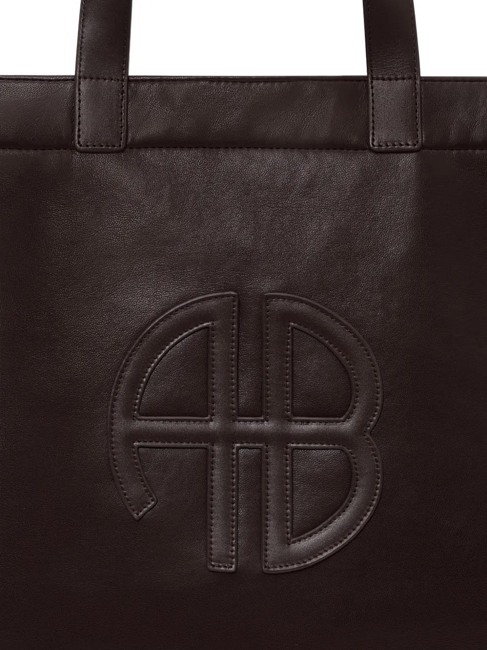 ANINE BING Grote Rio leren shopper met logoplakkaat Rood