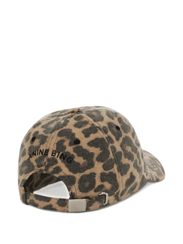 ANINE BING Jeremy leopard-pattern Baseball Cap | Neutrals