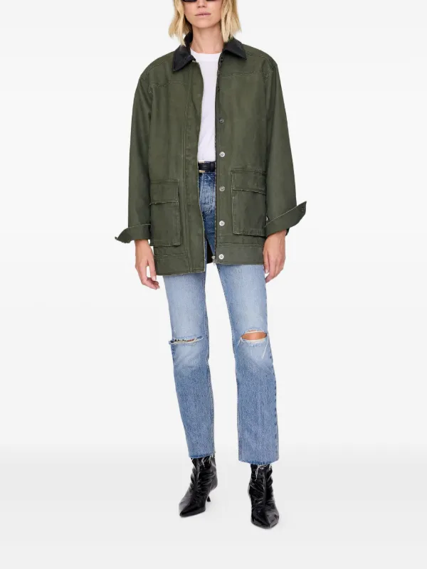 ANINE BING Sean patch-pocket Military Jacket | Green | FARFETCH