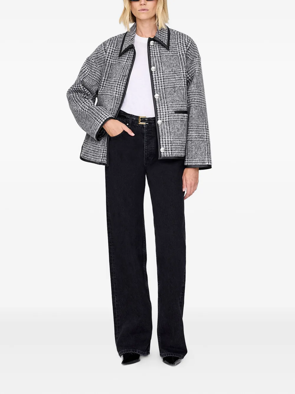 ANINE BING chamarra con cuadros estampados | Chamarras de tweed | Image 2