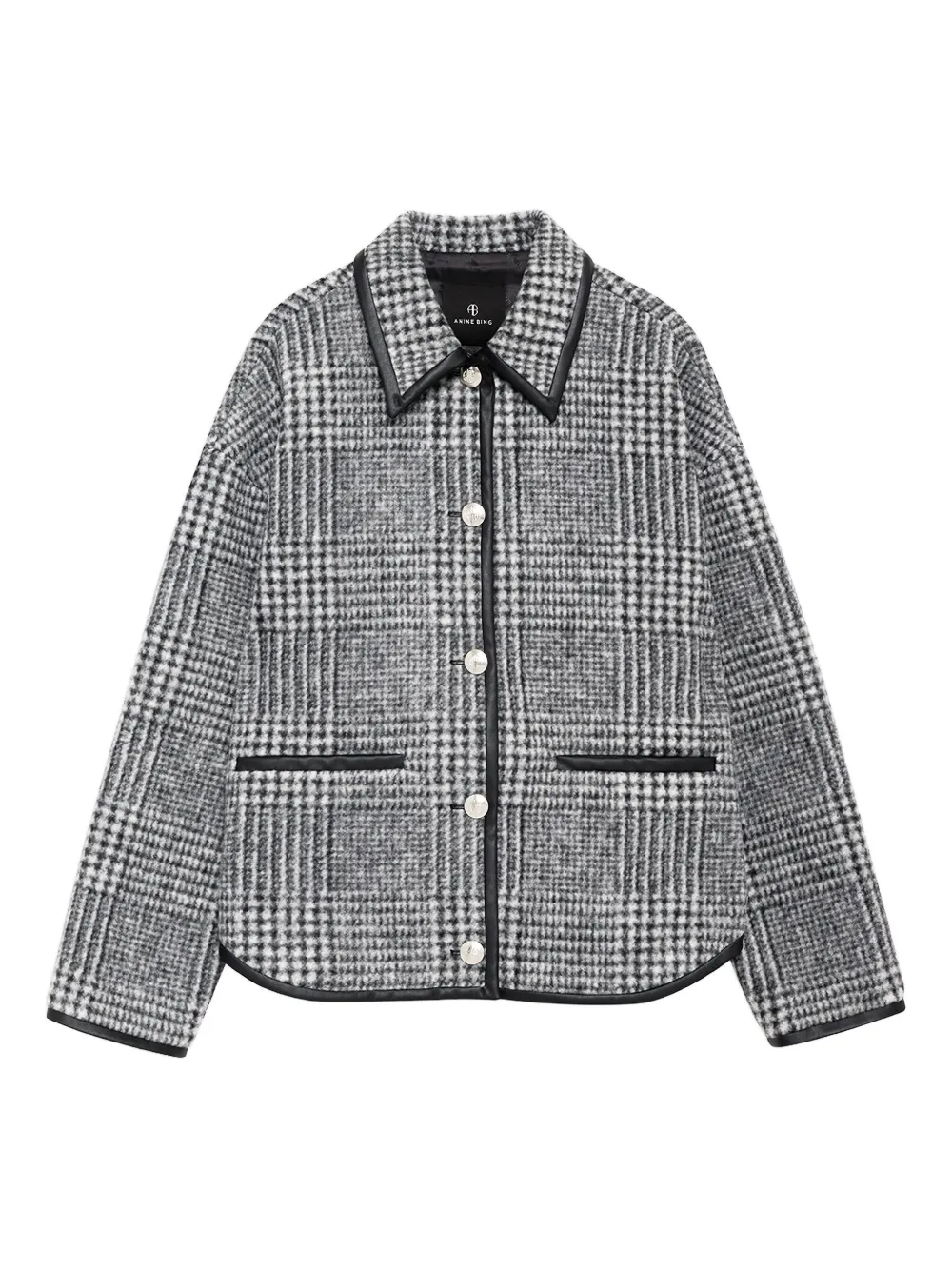 ANINE BING chamarra con cuadros estampados | negro | Image 1