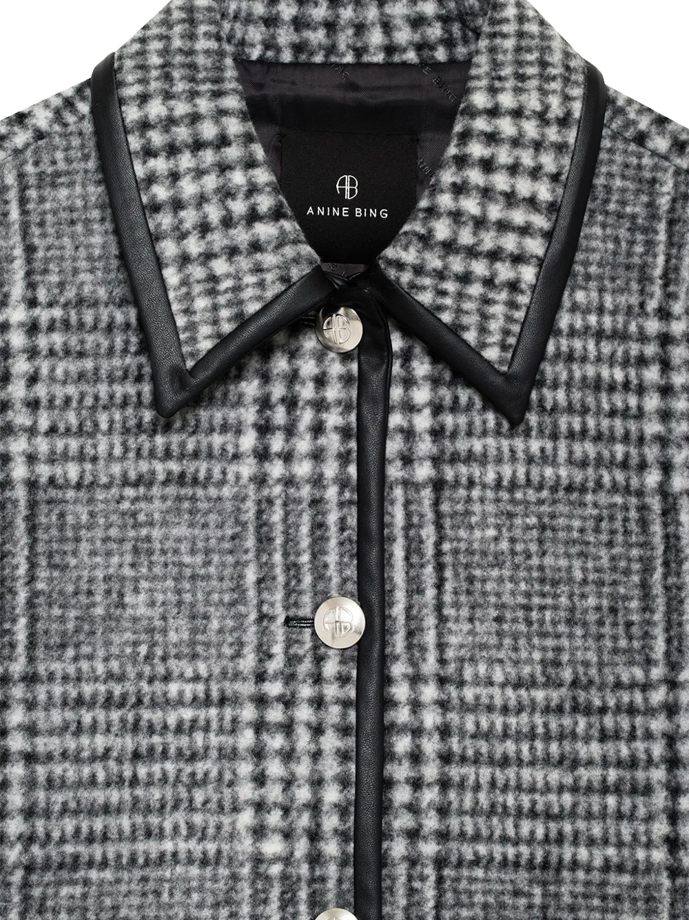 Anine Bing Check-pattern Jacket In Black