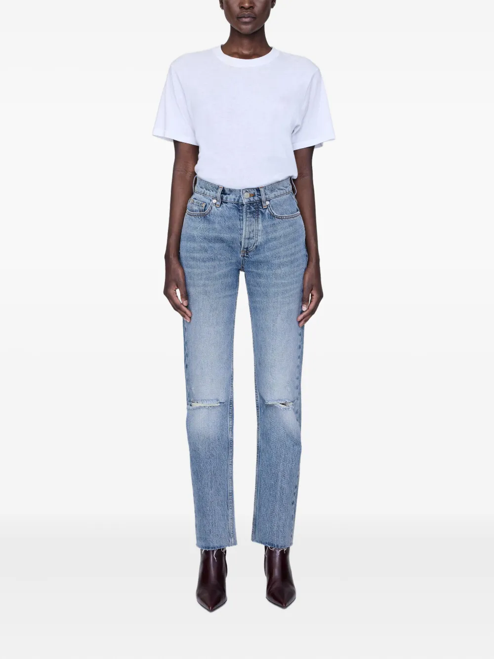 ANINE BING Bruno jeans met franje - Blauw