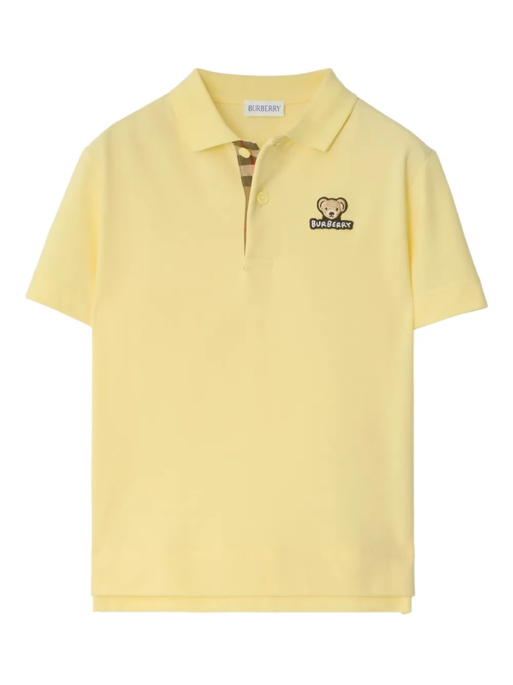 Burberry Kids Poloshirt met beerprint Geel