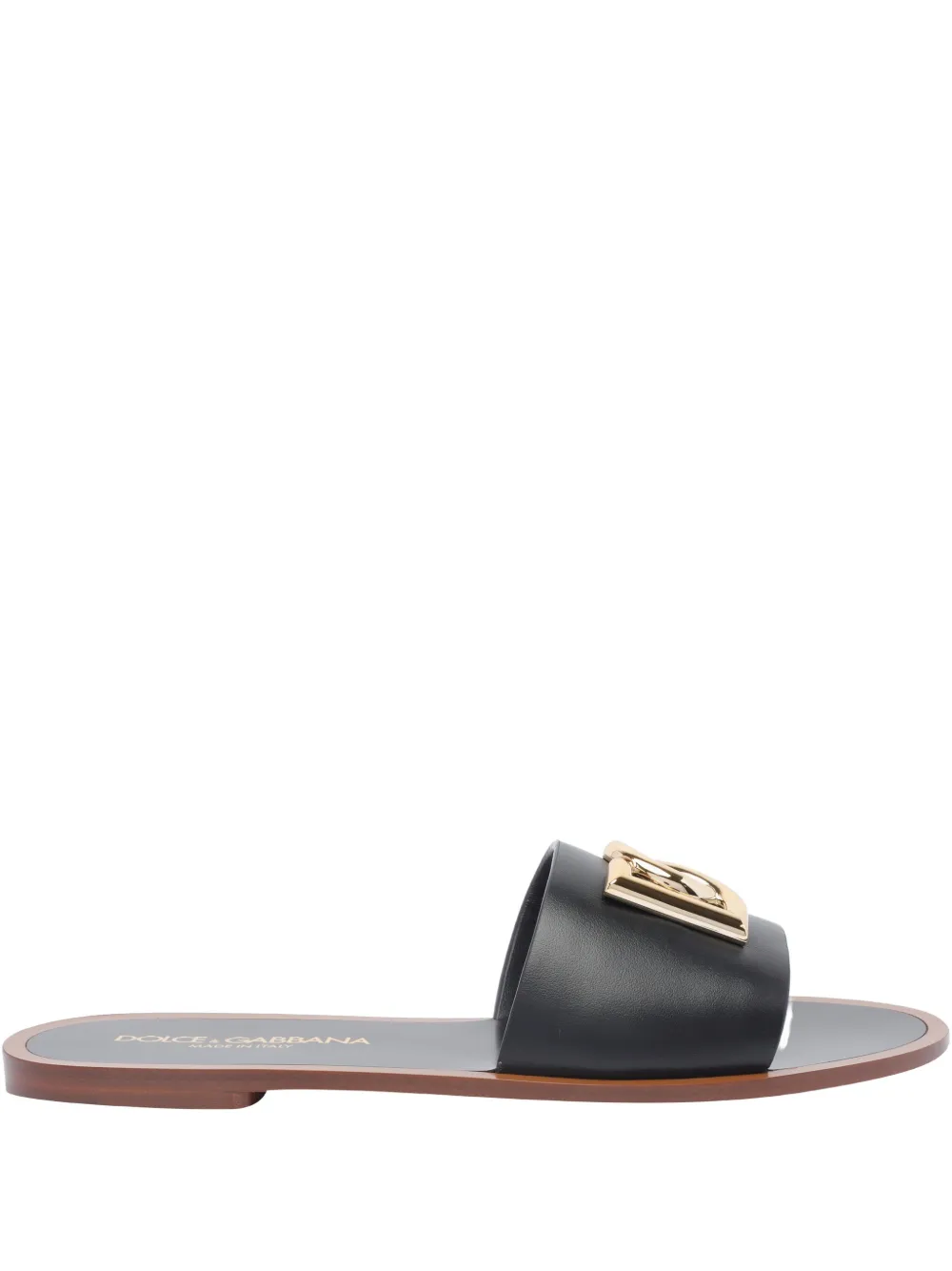 Dolce & Gabbana DG-logo leather sandals Black