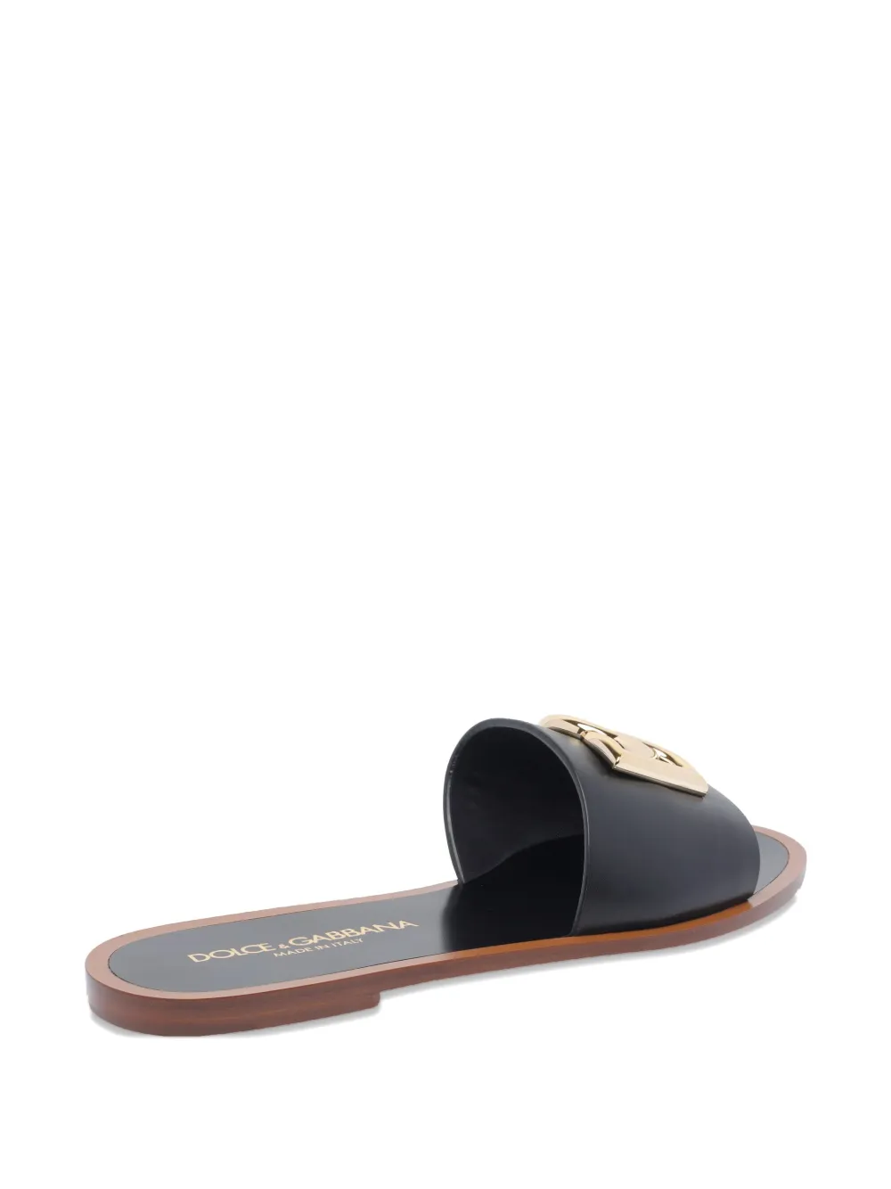 Dolce 
Gabbana DG-logo leather sandals Black