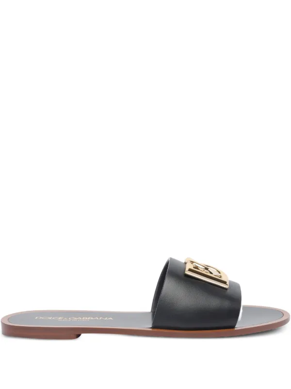 VIP【送料関税込】DOLCE&GABBANA DG LOGO LEATHER FLAT SANDALS 30397948_59600349_600.jpg