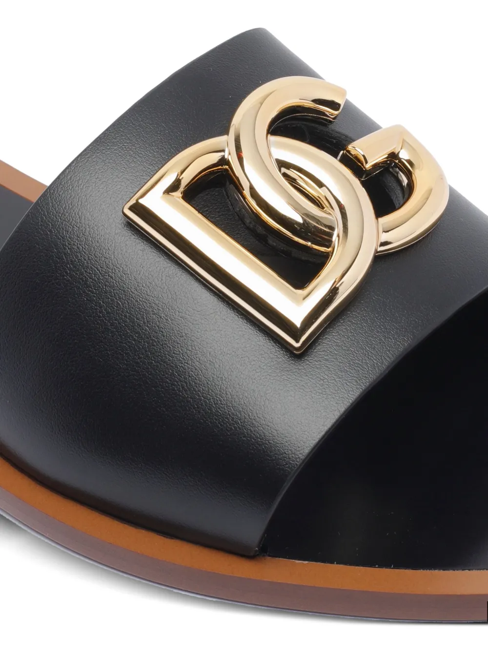 Dolce 
Gabbana DG-logo leather sandals Black