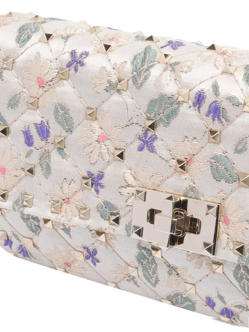 Valentino Garavani Gewatteerde crossbodytas met bloemenprint Wit