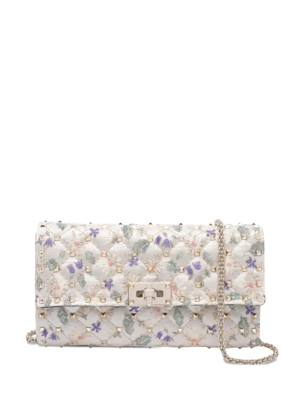 Valentino Garavani Quilted floral-print Crossbody Bag White FARFETCH IN