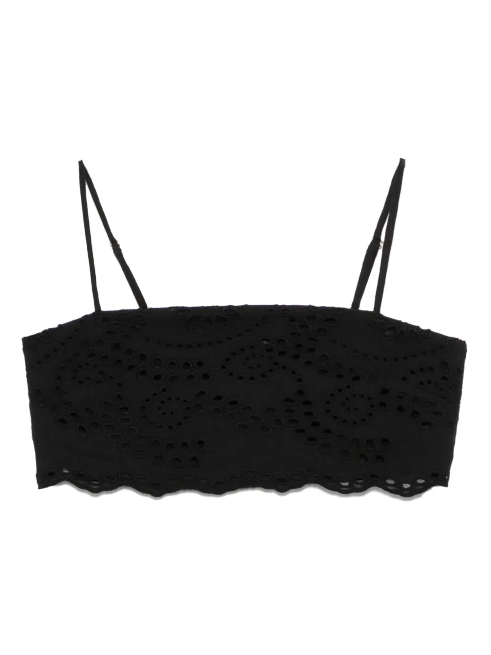 MC2 Saint Barth broderie anglaise top | Black | Image 1