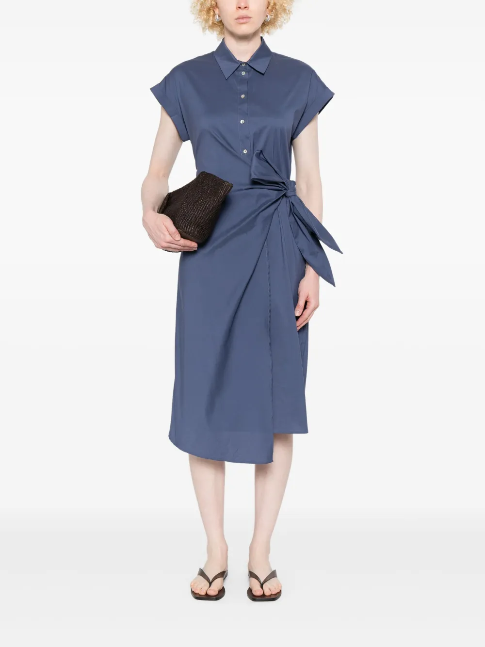 I BLUES BUTTON-COLLAR DRESS