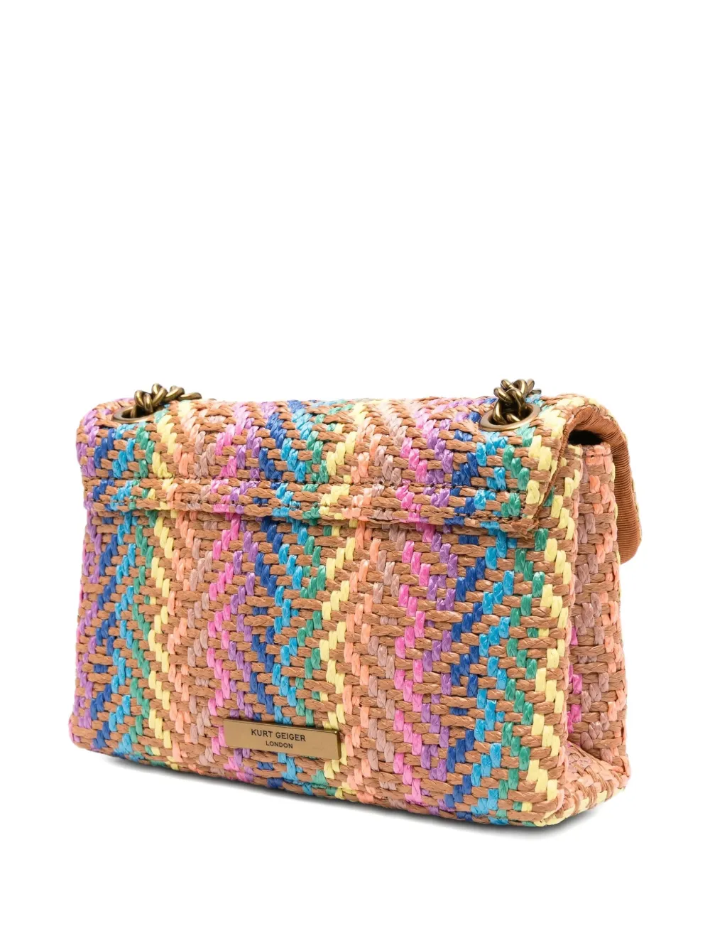 Kurt Geiger London woven chevron-patterned shoulder bag - Roze